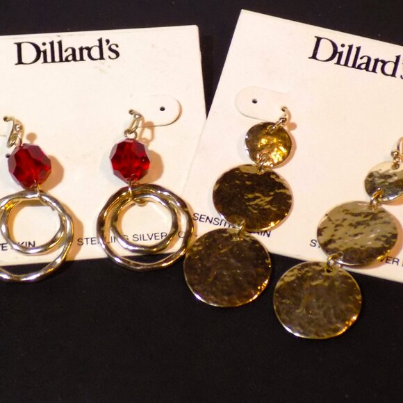 Lot of 7 New Pairs Dillard's Earrings Bundle.  Sterling Earwires, Genuine Stone - Picture 8 of 11